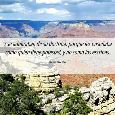 Picture 06 - Marcos 1:22 RVA - Y se admiraban de su doctrina; porque les - Bible Verse Picture