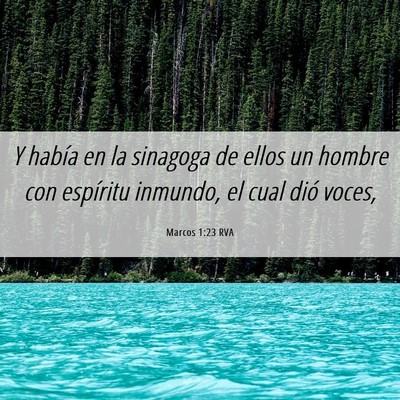 Picture 06 - Marcos 1:23 RVA - Y había en la sinagoga de ellos un hombre con - Bible Verse Picture