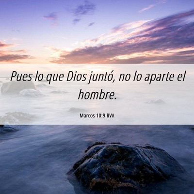 Picture 06 - Marcos 10:9 RVA - Pues lo que Dios juntó, no lo aparte el - Bible Verse Picture