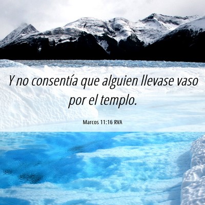 Picture 06 - Marcos 11:16 RVA - Y no consentía que alguien llevase vaso por el - Bible Verse Picture