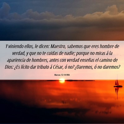 Picture 06 - Marcos 12:14 RVA - Y viniendo ellos, le dicen: Maestro, sabemos que - Bible Verse Picture