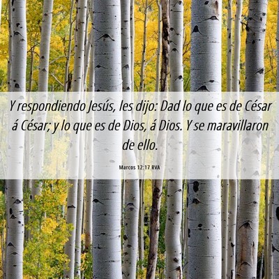 Picture 06 - Marcos 12:17 RVA - Y respondiendo Jesús, les dijo: Dad lo que es de - Bible Verse Picture