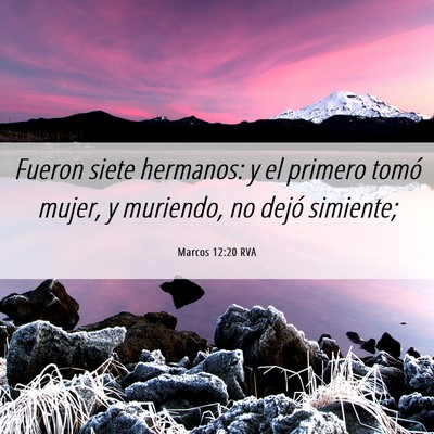 Picture 06 - Marcos 12:20 RVA - Fueron siete hermanos: y el primero tomó mujer, - Bible Verse Picture