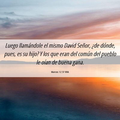 Picture 06 - Marcos 12:37 RVA - Luego llamándole el mismo David Señor, ¿de - Bible Verse Picture