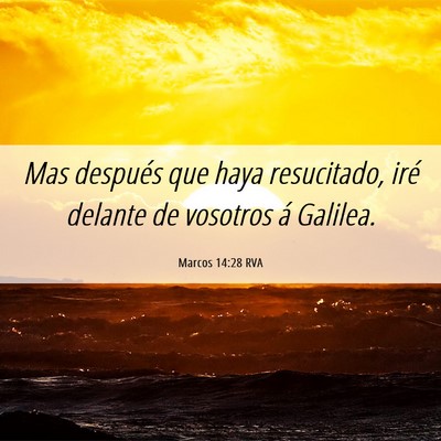 Picture 06 - Marcos 14:28 RVA - Mas después que haya resucitado, iré delante de - Bible Verse Picture
