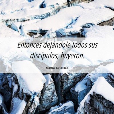 Picture 06 - Marcos 14:50 RVA - Entonces dejándole todos sus discípulos, - Bible Verse Picture