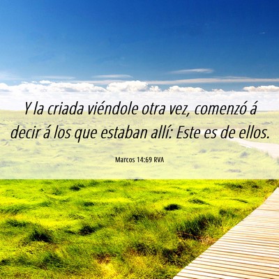 Picture 06 - Marcos 14:69 RVA - Y la criada viéndole otra vez, comenzó á decir - Bible Verse Picture