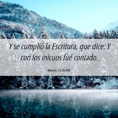 Picture 06 - Marcos 15:28 RVA - Y se cumplió la Escritura, que dice: Y con los - Bible Verse Picture