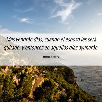 Picture 06 - Marcos 2:20 RVA - Mas vendrán días, cuando el esposo les será - Bible Verse Picture
