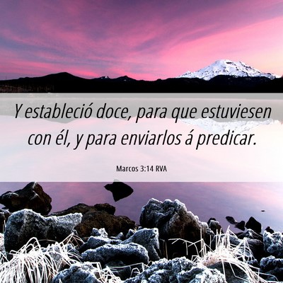 Picture 06 - Marcos 3:14 RVA - Y estableció doce, para que estuviesen con él, - Bible Verse Picture
