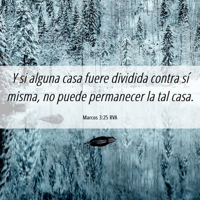 Picture 06 - Marcos 3:25 RVA - Y si alguna casa fuere dividida contra sí misma, - Bible Verse Picture