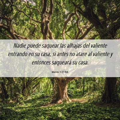 Picture 06 - Marcos 3:27 RVA - Nadie puede saquear las alhajas del valiente - Bible Verse Picture