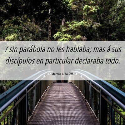 Picture 06 - Marcos 4:34 RVA - Y sin parábola no les hablaba; mas á sus - Bible Verse Picture
