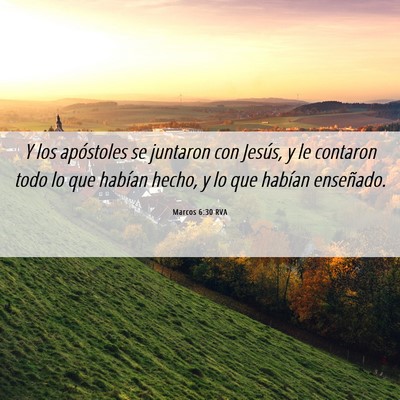 Picture 06 - Marcos 6:30 RVA - Y los apóstoles se juntaron con Jesús, y le - Bible Verse Picture
