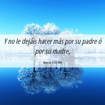 Picture 06 - Marcos 7:12 RVA - Y no le dejáis hacer más por su padre ó por su - Bible Verse Picture