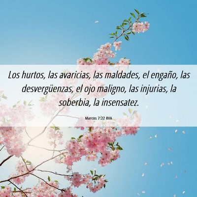 Picture 06 - Marcos 7:22 RVA - Los hurtos, las avaricias, las maldades, el - Bible Verse Picture
