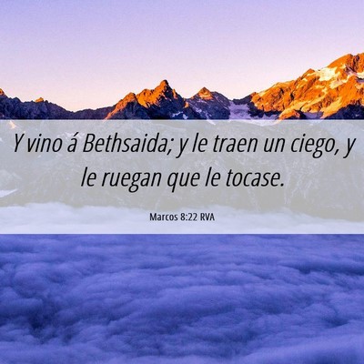 Picture 06 - Marcos 8:22 RVA - Y vino á Bethsaida; y le traen un ciego, y le - Bible Verse Picture