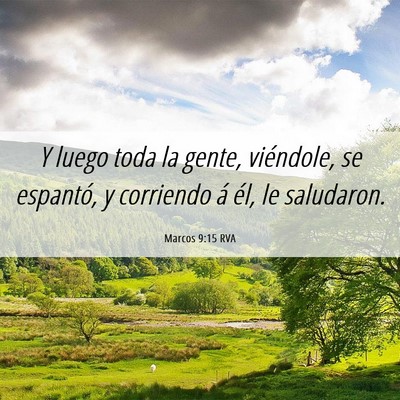 Picture 06 - Marcos 9:15 RVA - Y luego toda la gente, viéndole, se espantó, y - Bible Verse Picture