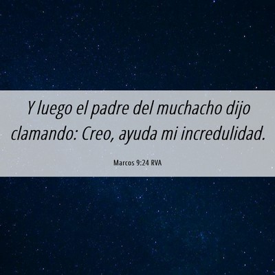 Picture 06 - Marcos 9:24 RVA - Y luego el padre del muchacho dijo clamando: - Bible Verse Picture