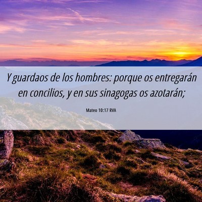 Picture 06 - Mateo 10:17 RVA - Y guardaos de los hombres: porque os entregarán - Bible Verse Picture