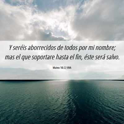 Picture 06 - Mateo 10:22 RVA - Y seréis aborrecidos de todos por mi nombre; mas - Bible Verse Picture