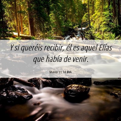 Picture 06 - Mateo 11:14 RVA - Y si queréis recibir, él es aquel Elías que - Bible Verse Picture