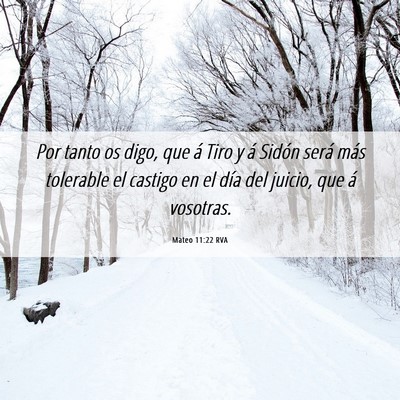 Picture 06 - Mateo 11:22 RVA - Por tanto os digo, que á Tiro y á Sidón será - Bible Verse Picture