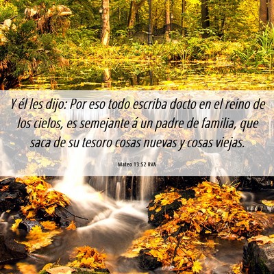 Picture 06 - Mateo 13:52 RVA - Y él les dijo: Por eso todo escriba docto en el - Bible Verse Picture