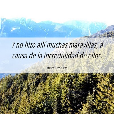 Picture 06 - Mateo 13:58 RVA - Y no hizo allí muchas maravillas, á causa de la - Bible Verse Picture