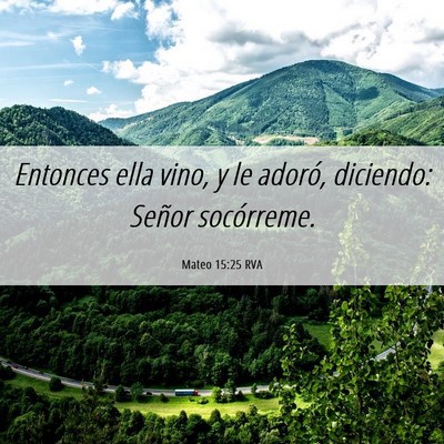 Picture 06 - Mateo 15:25 RVA - Entonces ella vino, y le adoró, diciendo: Señor - Bible Verse Picture