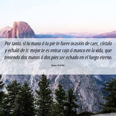 Picture 06 - Mateo 18:8 RVA - Por tanto, si tu mano ó tu pie te fuere ocasión - Bible Verse Picture