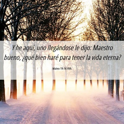 Picture 06 - Mateo 19:16 RVA - Y he aquí, uno llegándose le dijo: Maestro - Bible Verse Picture