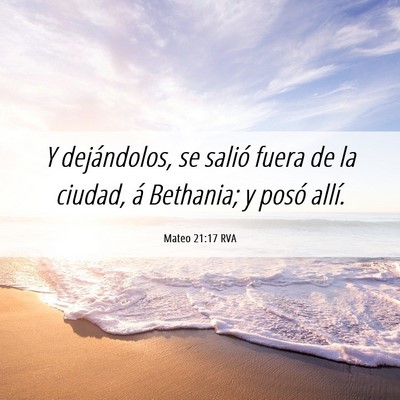 Picture 06 - Mateo 21:17 RVA - Y dejándolos, se salió fuera de la ciudad, á - Bible Verse Picture