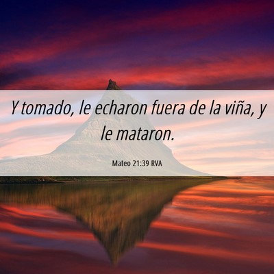 Picture 06 - Mateo 21:39 RVA - Y tomado, le echaron fuera de la viña, y le - Bible Verse Picture