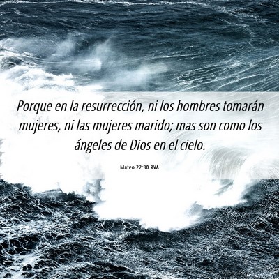 Picture 06 - Mateo 22:30 RVA - Porque en la resurrección, ni los hombres - Bible Verse Picture
