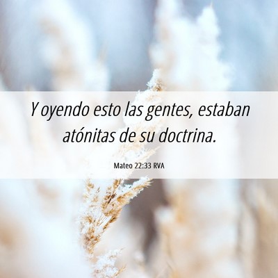 Picture 06 - Mateo 22:33 RVA - Y oyendo esto las gentes, estaban atónitas de su - Bible Verse Picture