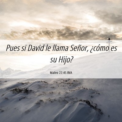 Picture 06 - Mateo 22:45 RVA - Pues si David le llama Señor, ¿cómo es su - Bible Verse Picture