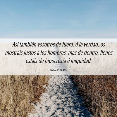 Picture 06 - Mateo 23:28 RVA - Así también vosotros de fuera, á la verdad, os - Bible Verse Picture