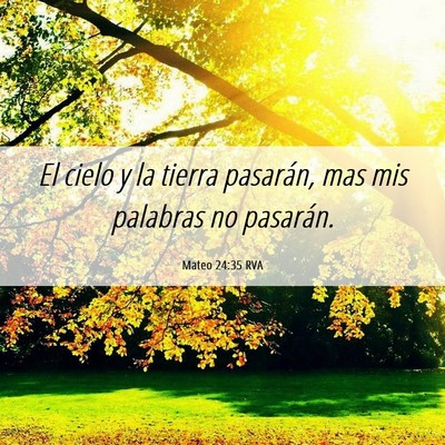 Picture 06 - Mateo 24:35 RVA - El cielo y la tierra pasarán, mas mis palabras - Bible Verse Picture