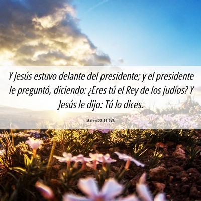 Picture 06 - Mateo 27:11 RVA - Y Jesús estuvo delante del presidente; y el - Bible Verse Picture