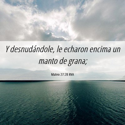 Picture 06 - Mateo 27:28 RVA - Y desnudándole, le echaron encima un manto de - Bible Verse Picture