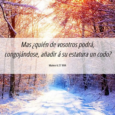 Picture 06 - Mateo 6:27 RVA - Mas ¿quién de vosotros podrá, congojándose, - Bible Verse Picture