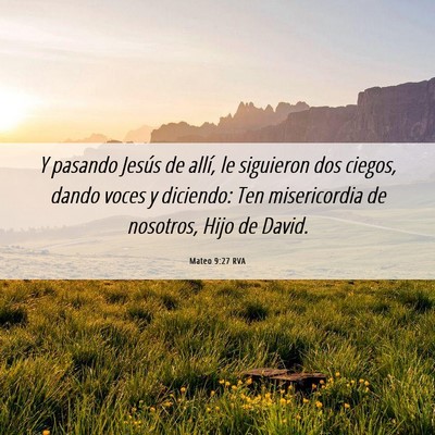 Picture 06 - Mateo 9:27 RVA - Y pasando Jesús de allí, le siguieron dos - Bible Verse Picture