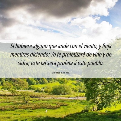 Picture 06 - Miqueas 2:11 RVA - Si hubiere alguno que ande con el viento, y finja - Bible Verse Picture