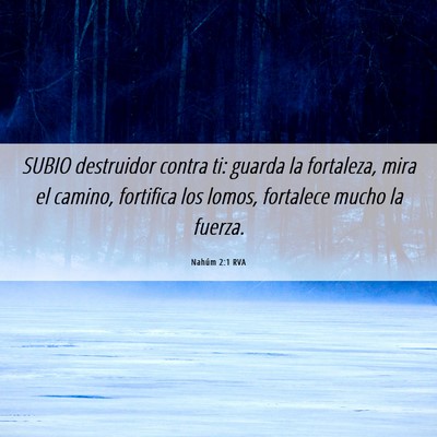 Picture 06 - Nahúm 2:1 RVA - SUBIO destruidor contra ti: guarda la fortaleza, - Bible Verse Picture