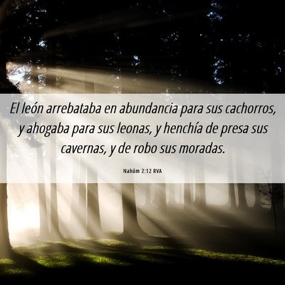 Picture 06 - Nahúm 2:12 RVA - El león arrebataba en abundancia para sus - Bible Verse Picture