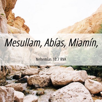 Picture 06 - Nehemías 10:7 RVA - Mesullam, Abías, - Bible Verse Picture