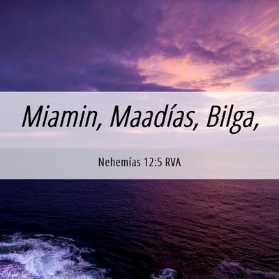 Picture 06 - Nehemías 12:5 RVA - Miamin, Maadías, - Bible Verse Picture