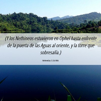 Picture 06 - Nehemías 3:26 RVA - (Y los Nethineos estuvieron en Ophel hasta - Bible Verse Picture