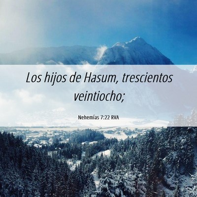Picture 06 - Nehemías 7:22 RVA - Los hijos de Hasum, trescientos - Bible Verse Picture